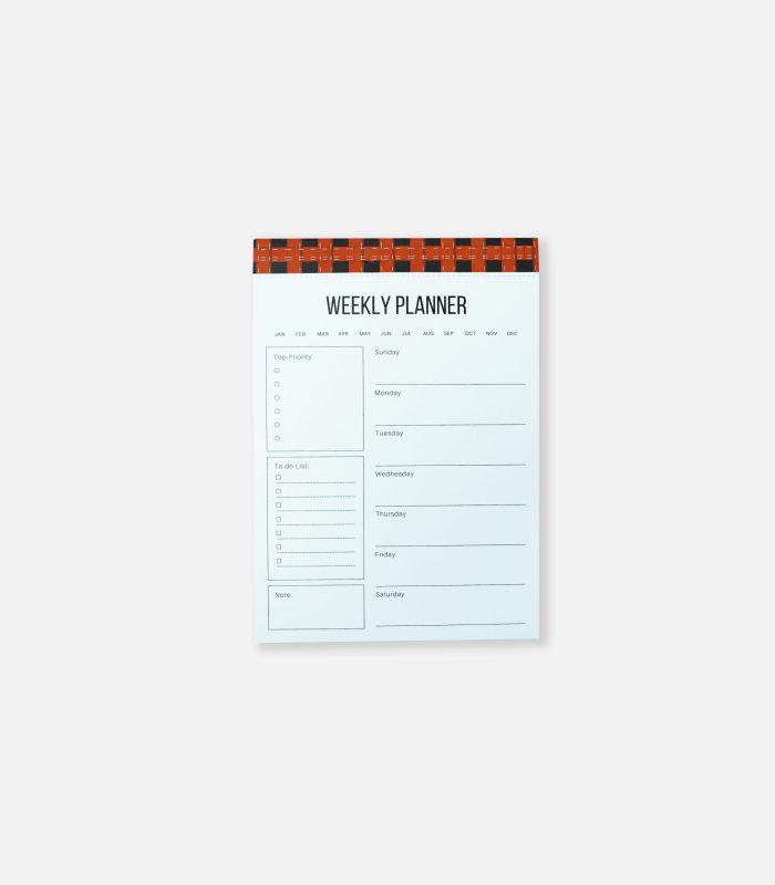 plaid weekly notepad